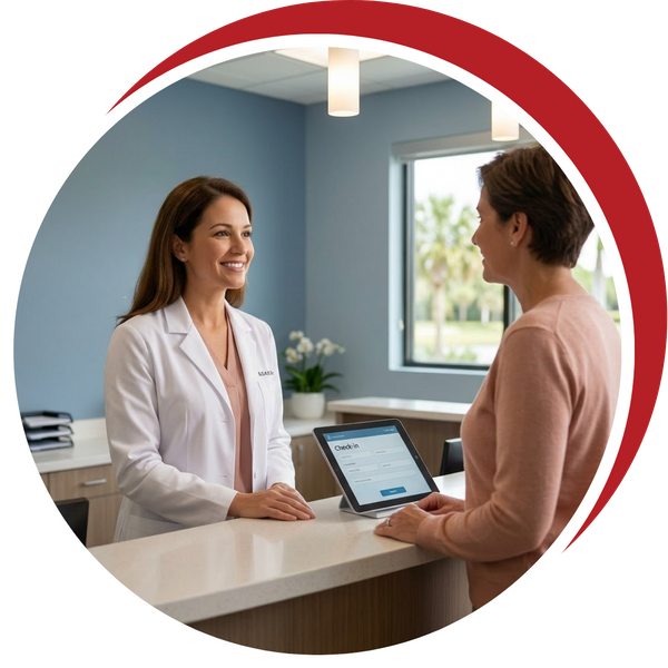 The friendly, welcoming reception area