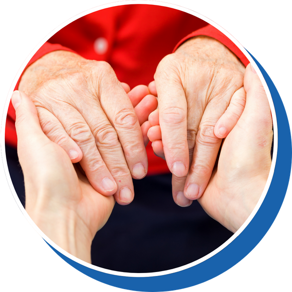 younger hands embracing older hands younger hands embracing older hands