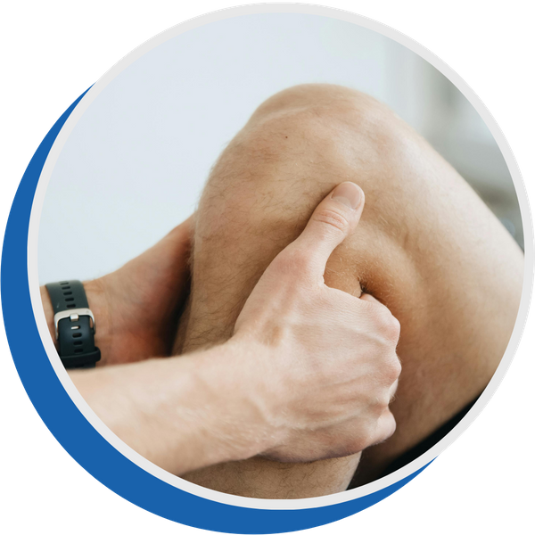 person examining knee