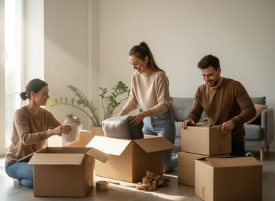 people packing boxes