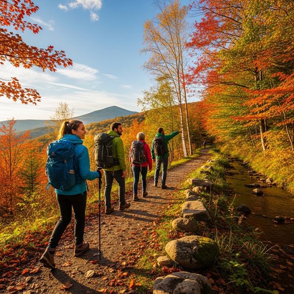 people hiking on a trail