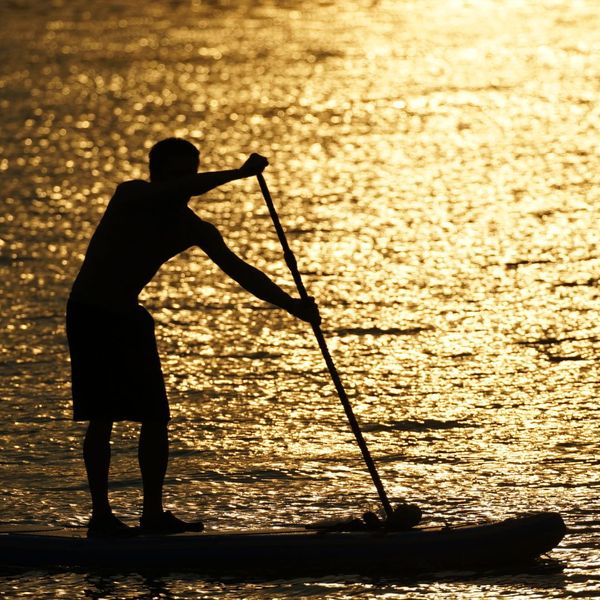 person on a paddle board person on a paddle board