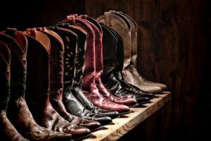 row of boots