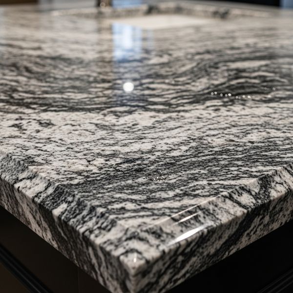Close-up of elegant granite countertops
