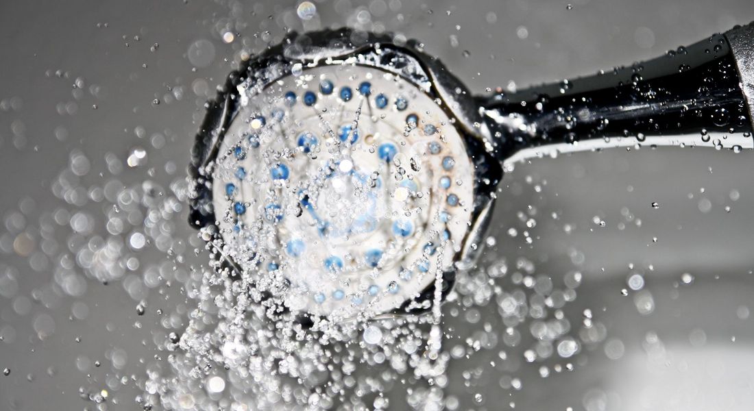 water from shower head