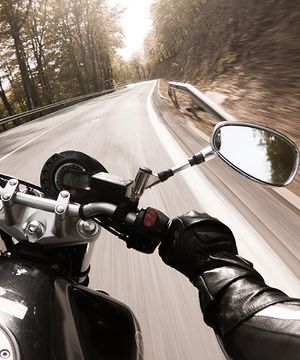 first person view driving a motorcycle
