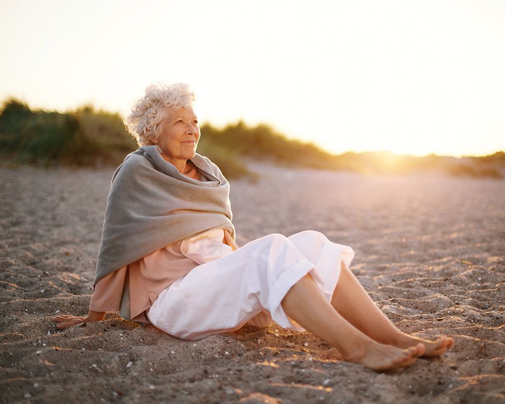 happy woman on the beach