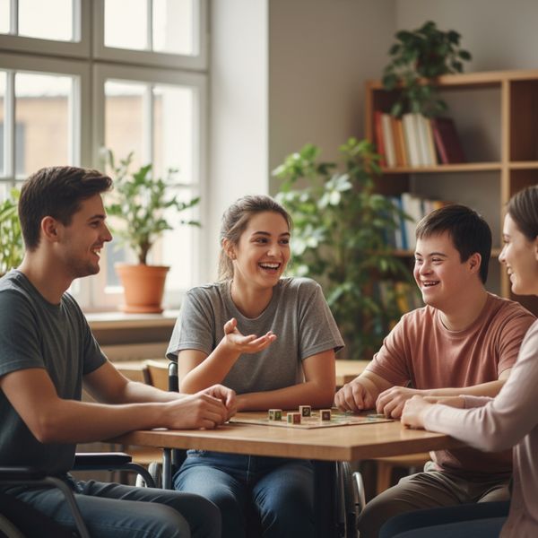 Group of diverse young adults engaging in a social activity Group of diverse young adults engaging in a social activity