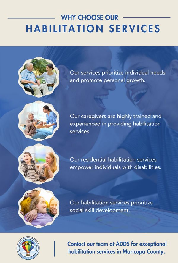 Infographic giving reasons to choose habilitation services from ADDS