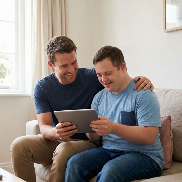 Caregiver with client