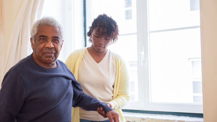 Caregiver with patient