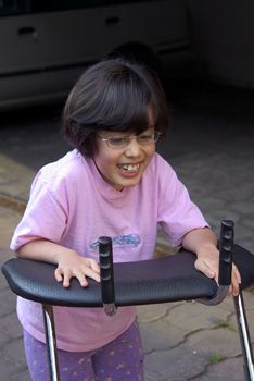 disabled girl smiling