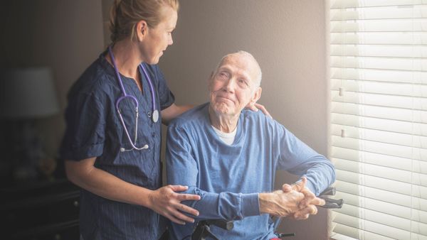 caregiver with senior patient