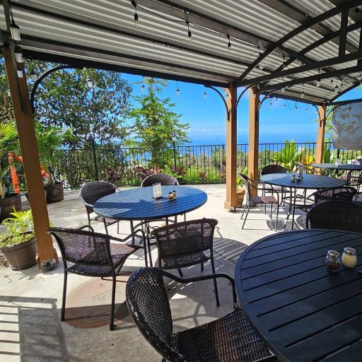 an open air deck looking out on the ocean