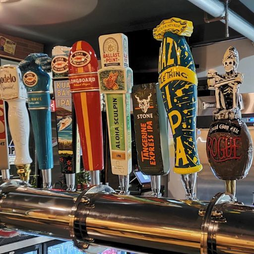 a row of beer draft handles