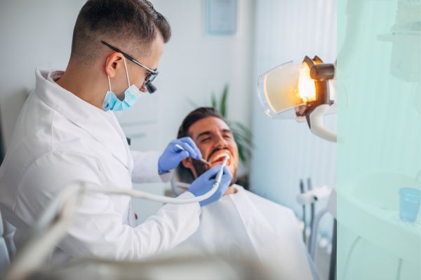 person getting dental care