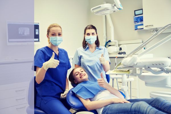 dental team with patient