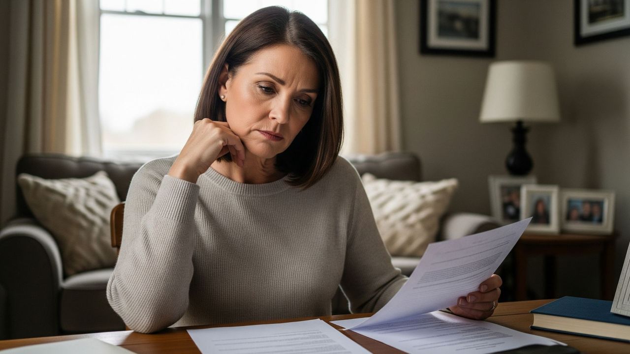 person looking at official documents after a loved ones death