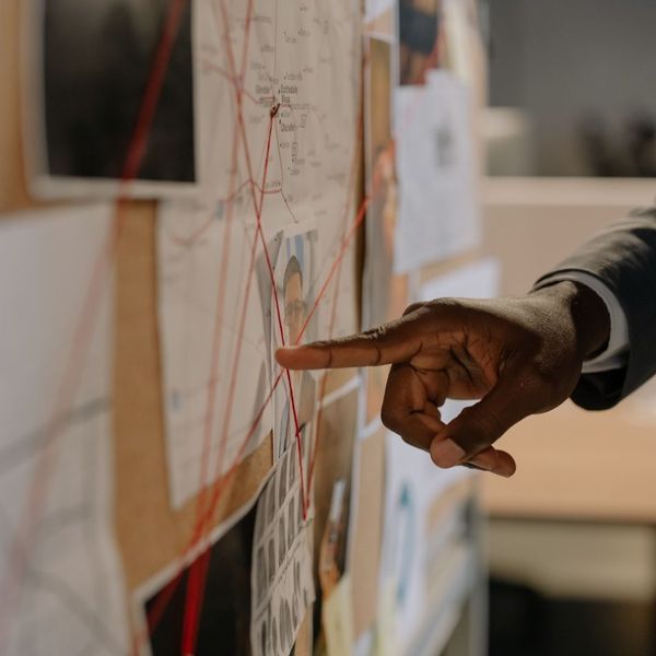 private investigator evaluating information