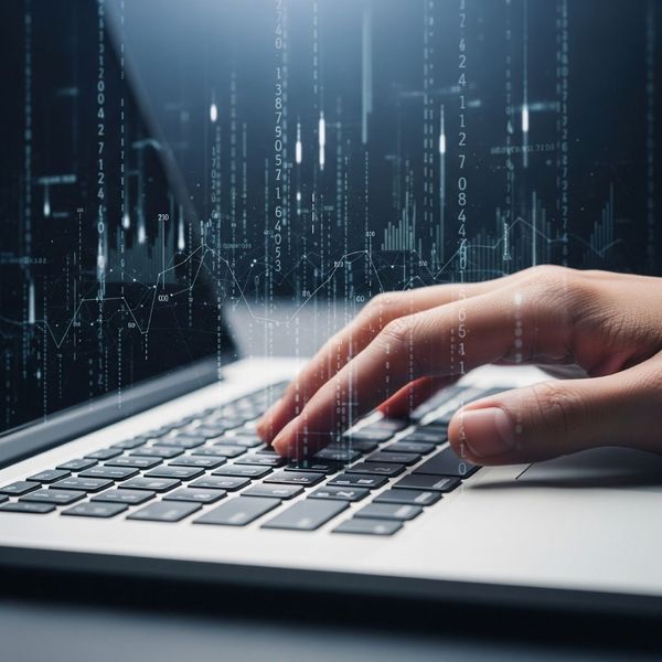 private investigator doing research on a computer