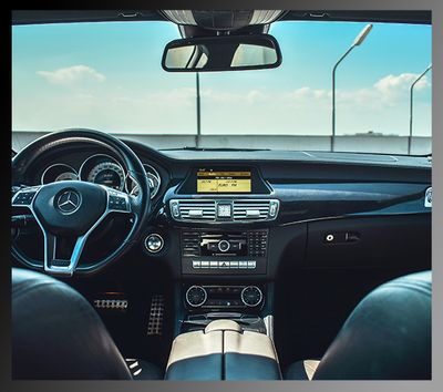 Dashboard of a Mercedes vehicle 