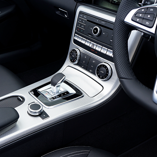 spotless middle console of a car interior