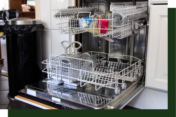 A dishwasher full of dishes