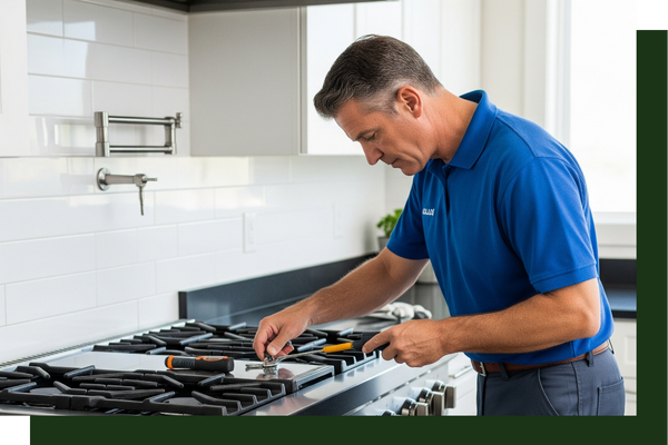 man providing range repair