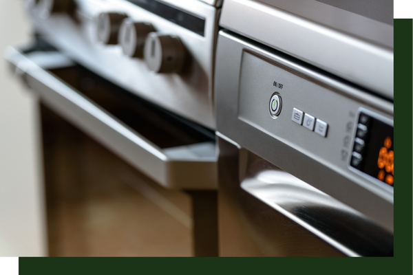 close up of dishwasher power button