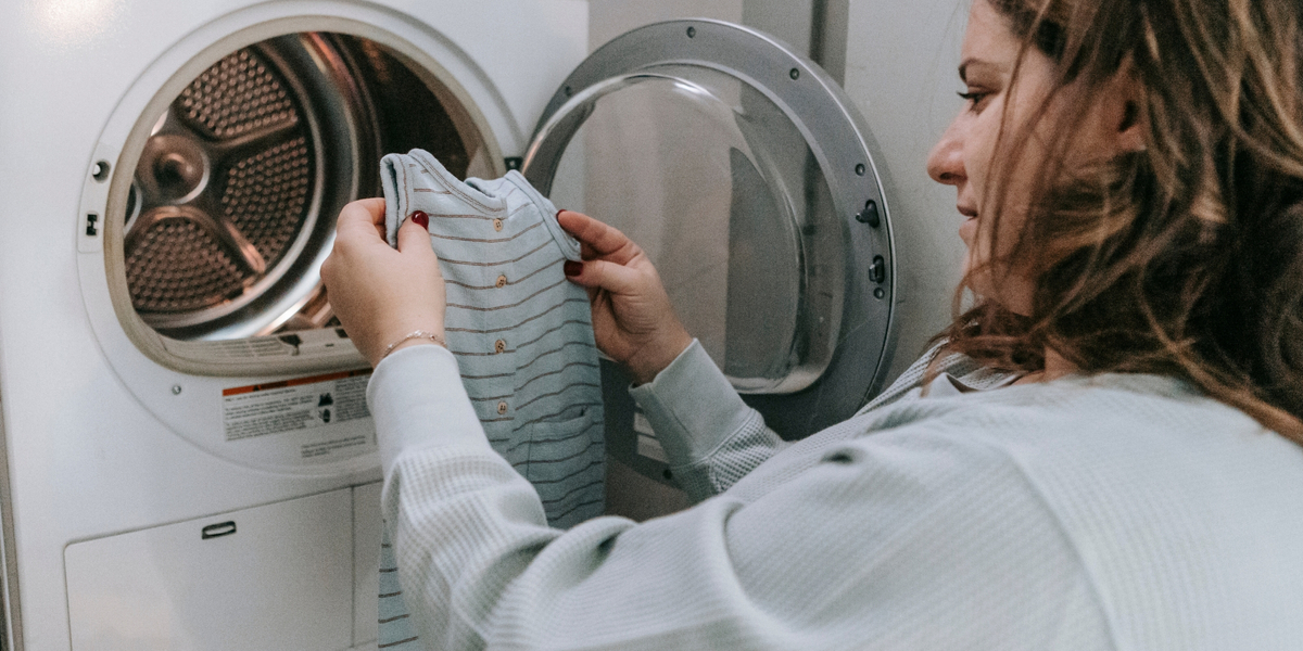 woman doing laundry