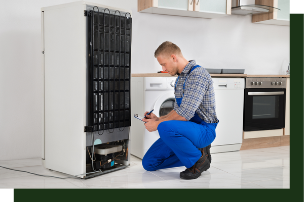 technician working on a freezer repair checklist
