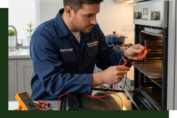 man providing oven repair