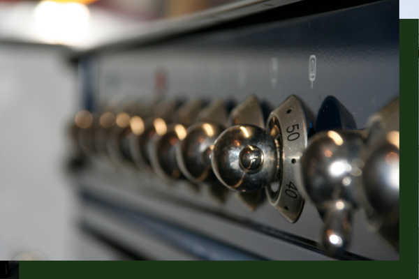 close up of oven