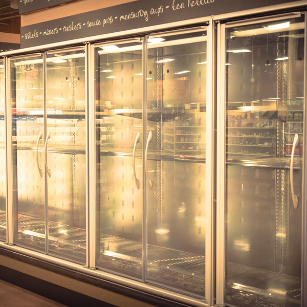 A commercial fridge