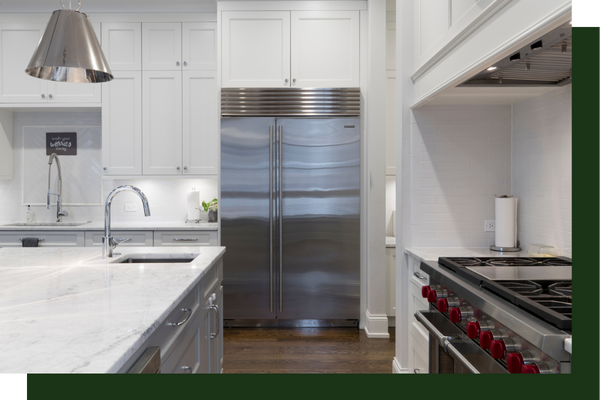 modern freezer in a residential kitchen