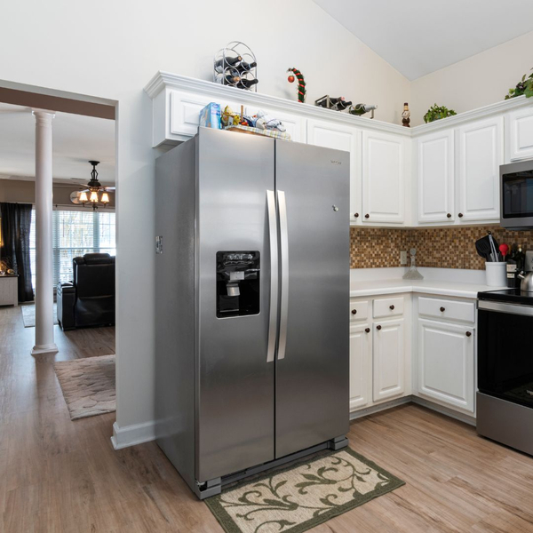 A fridge inside a home