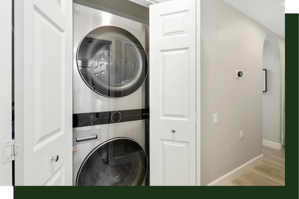 washer and dryer in closet