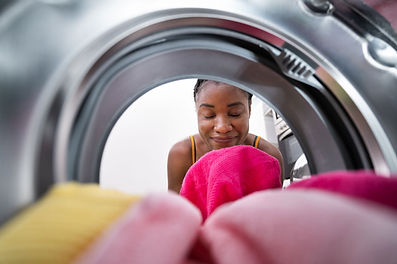 woman doing laundry