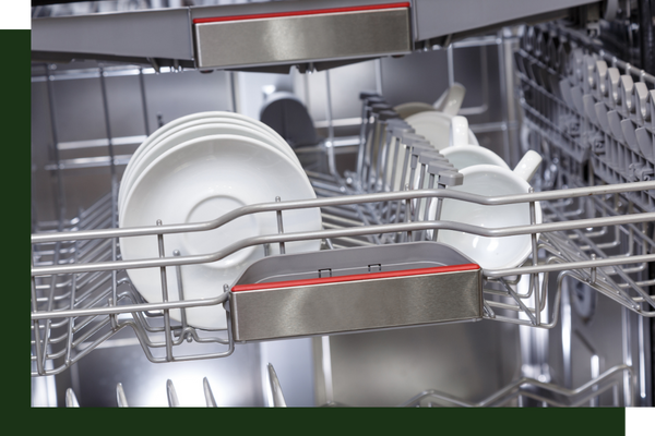 Dishes inside a dishwasher