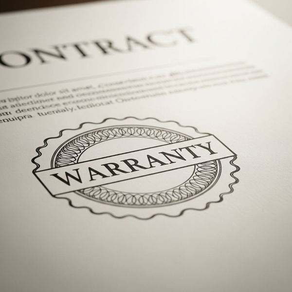 A service warranty document, symbolizing a commitment to quality repair