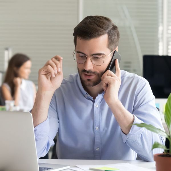 person talking on the phone