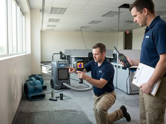 Water Damage Inspection and Restoration in Office