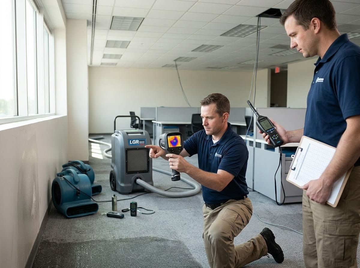 Water Damage Inspection and Restoration in Office