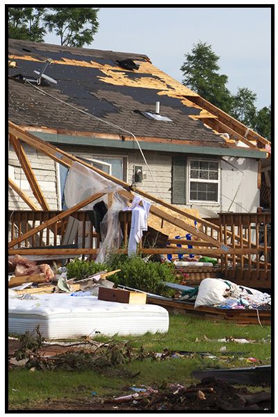 Image showing a house with tornado damage