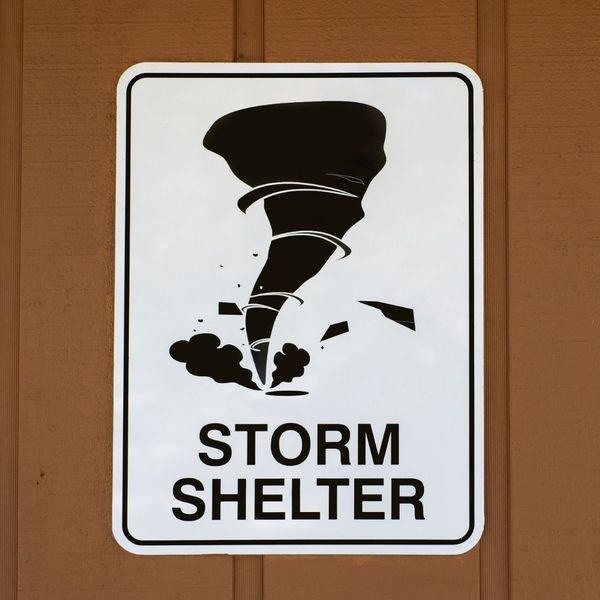 storm shelter sign