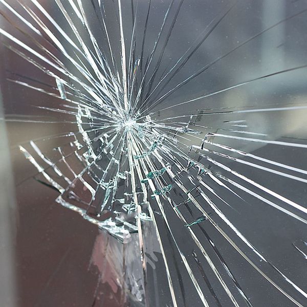 shattered window