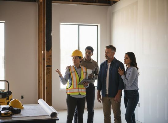 Construction Manager Explaining Renovation Plans