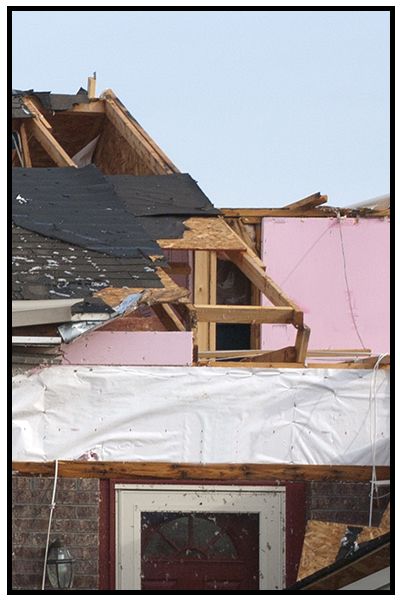 Image showing a house with tornado damage