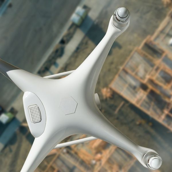 drone over construction 