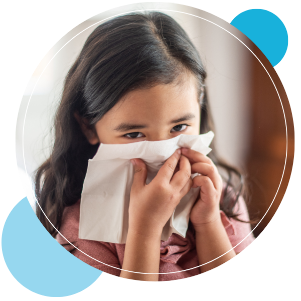 girl sneezing